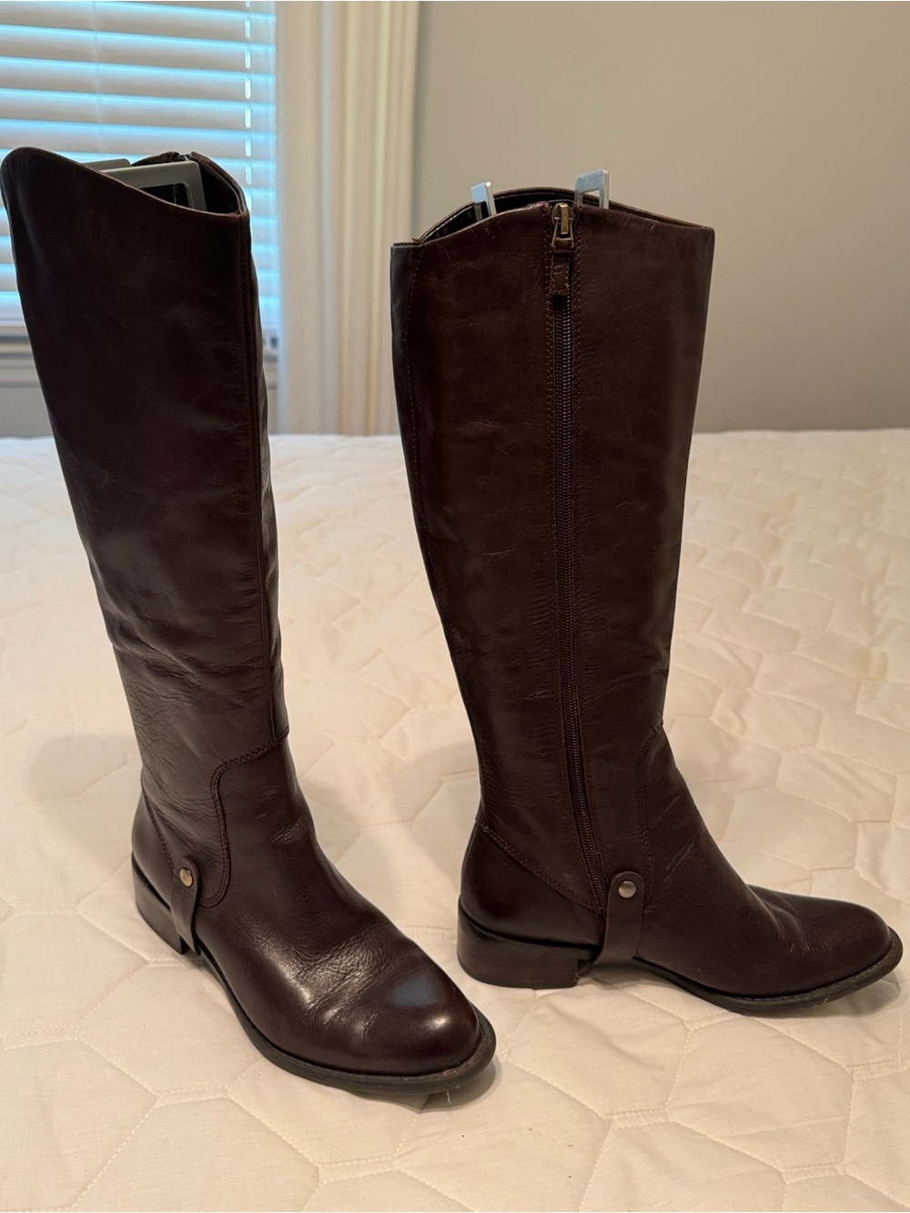 Franco Sarto Dark Brown Tall Leather Riding Boots